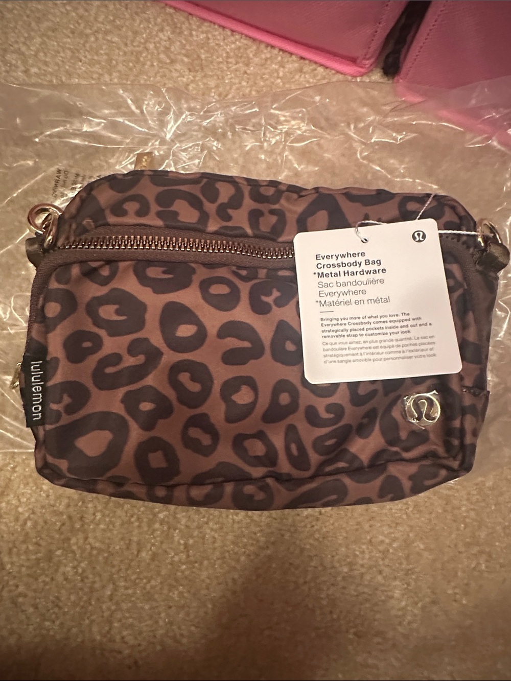 lululemon athletica Leopard Print Crossbody Bag - Brown